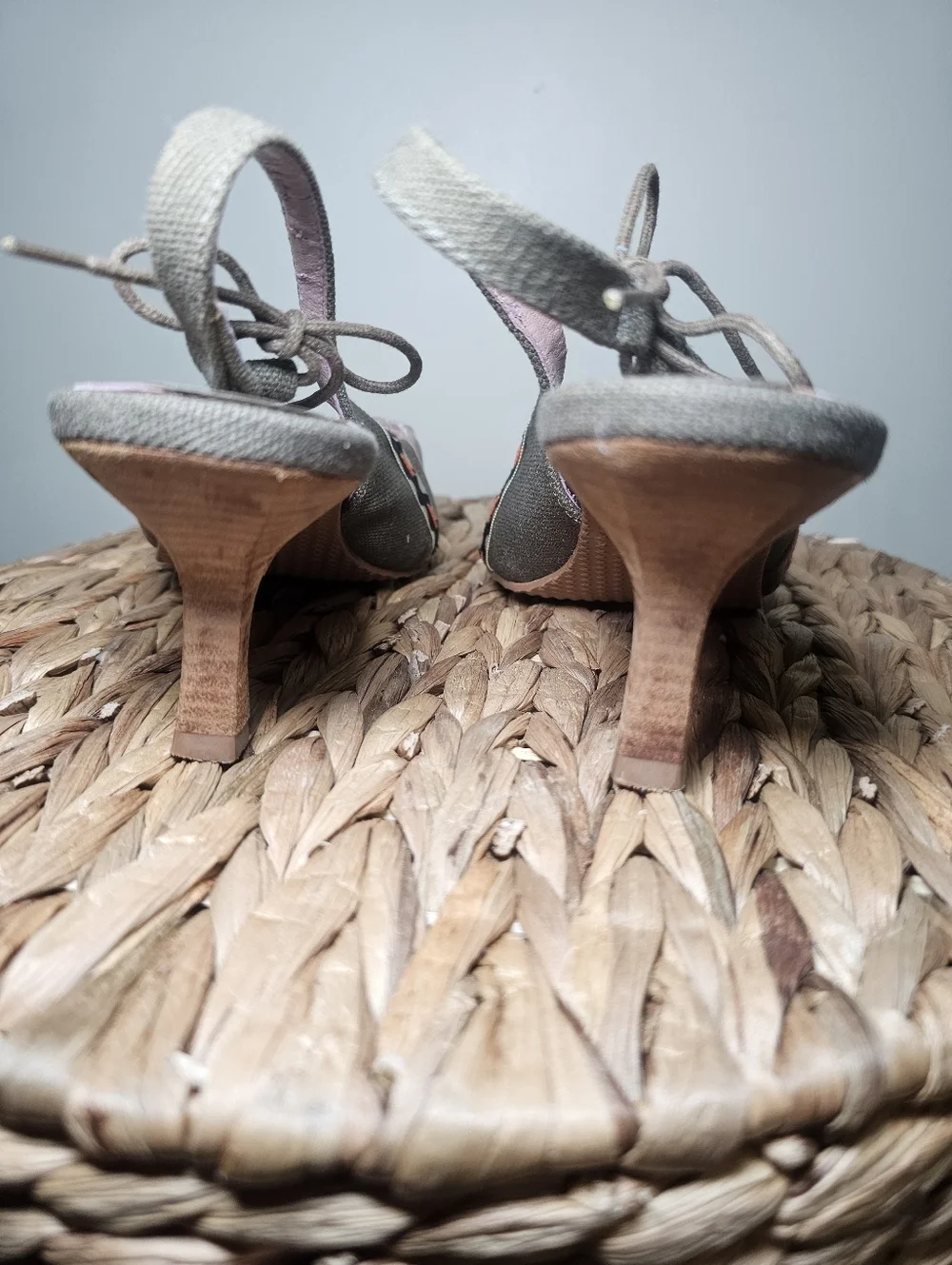 Dumond Patchwork Slingback Heels Size 8 Boho Y2K Embroidered Pointed Toe